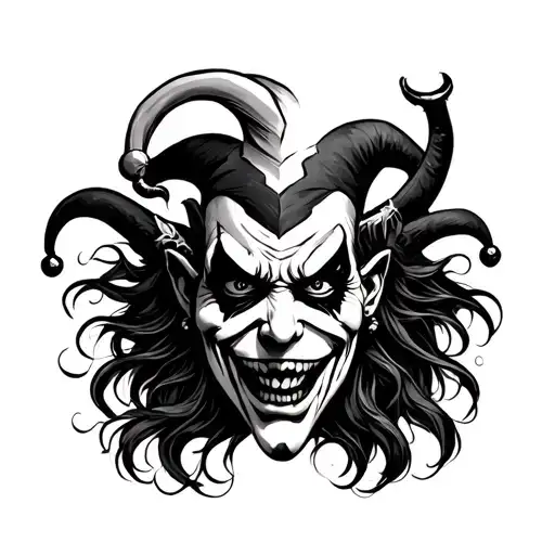 Evil Jester tattoo design idea