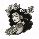 hula dancer tattoo design idea