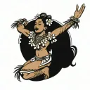 hula dancer tattoo design idea