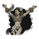 hula dancer tattoo design idea