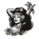 hula dancer tattoo design idea