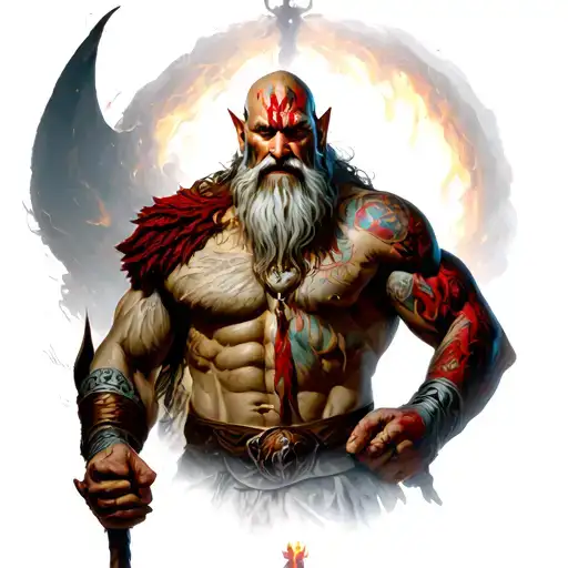god of war mimir god tattoo design idea
