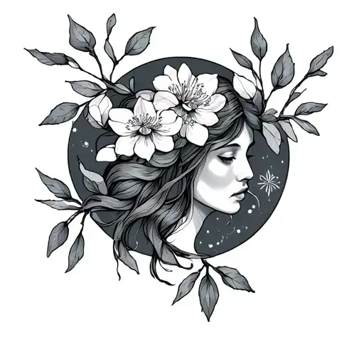 willow branch and motherhood tattoo design idea