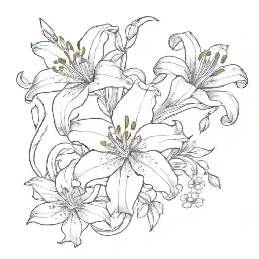 Lily flower vine wrapping tattoo design idea