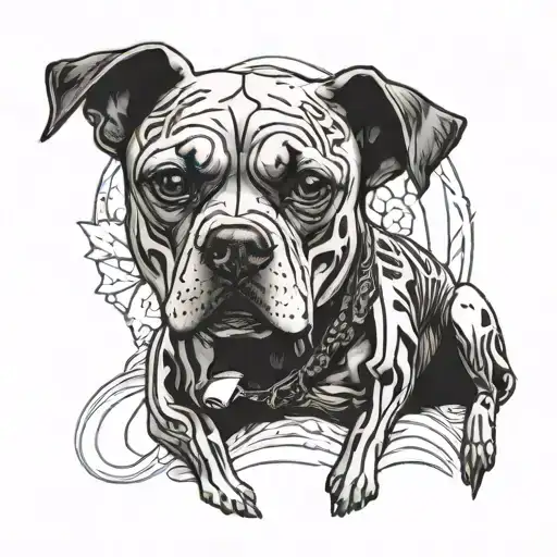 dog sitting with owner make them skeletons   tattoo design idea