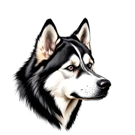 Siberian Husky tattoo design idea