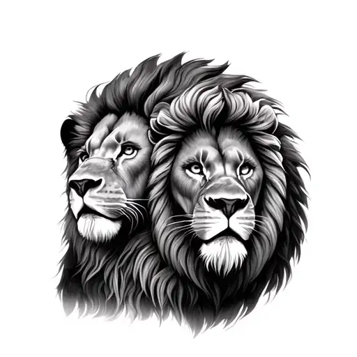 Lion father and son tattoo tattoo design idea