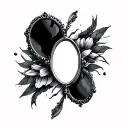 broken hand mirror tattoo design idea