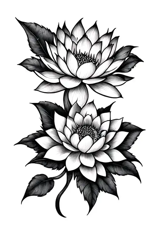 lotus flowers mandala style tatoo. pigmentation and negative tatoo. buddhism tattoo design idea