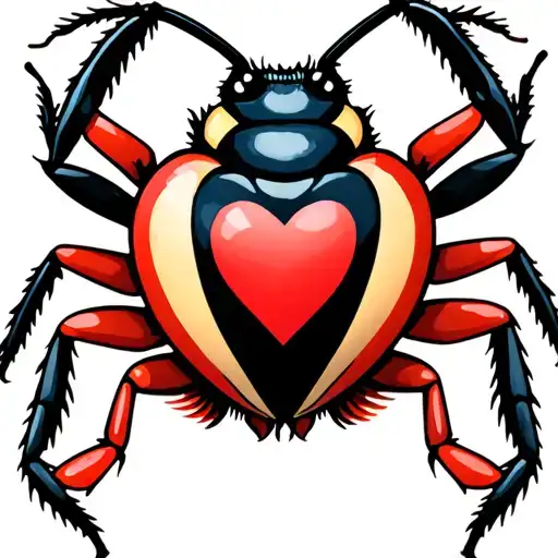 "LUV BUG" "LUV BUG" "LUV BUG" a hart shaped bug with a huge stinger tattoo design idea