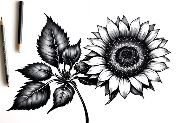 seed to sunflower blooming tattoo design idea