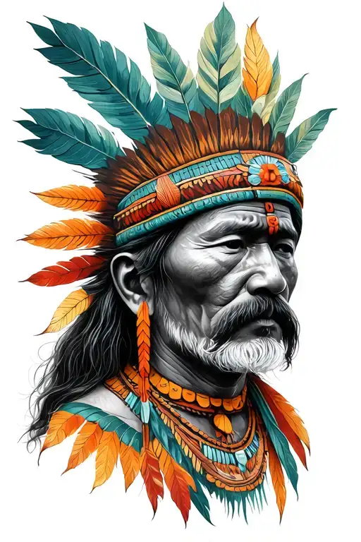 Sibú, creator and wise god, unites nature and spirit. His power guides the indigenous people of Costa Rica in balance tattoo design idea