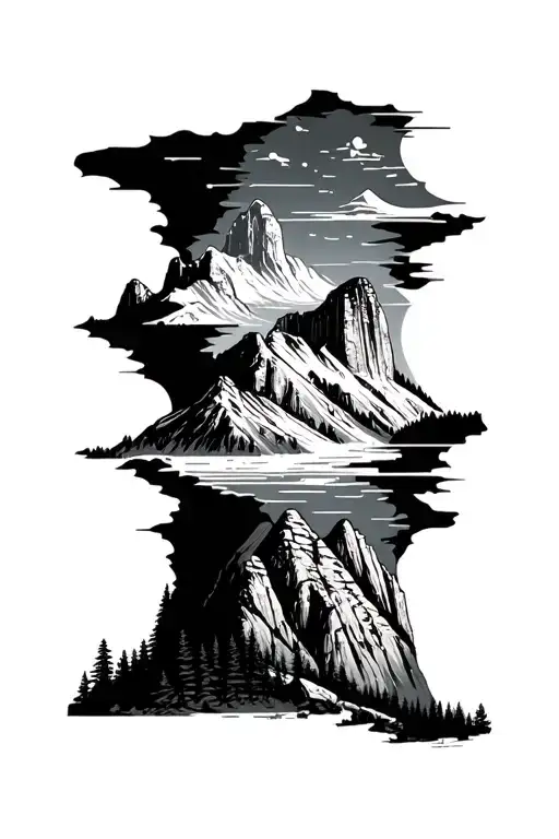 national park, Zion, yosemite, glacier national park tattoo design idea