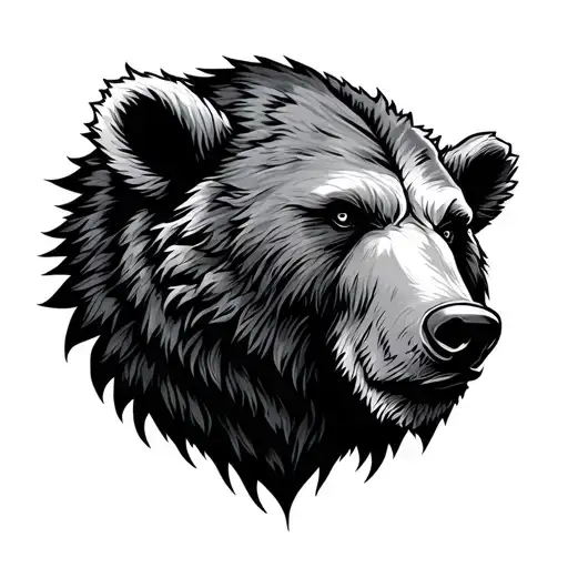 Viking Bear Head tattoo design idea