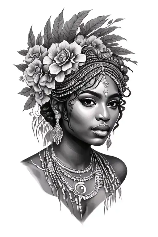 Ebony Yemaya tattoo design idea