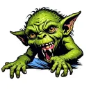 sneaky goblin peaking tattoo design idea