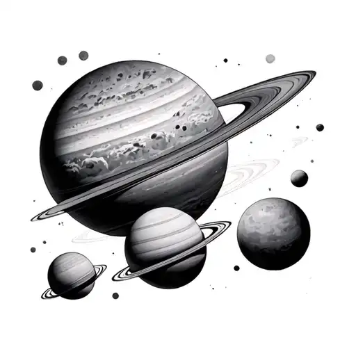 solar system tattoo design idea
