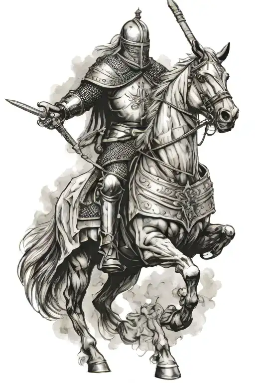 crusader knight tattoo design idea
