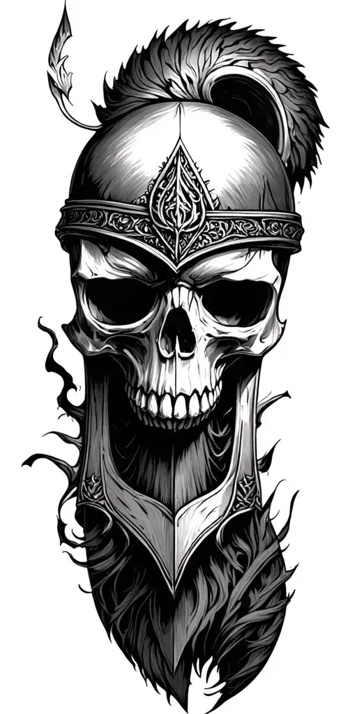 skull norse mythology tattoo design idea