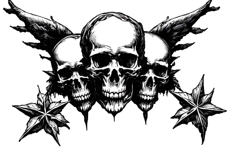 star skulls Gothic tramp stamp tattoo tattoo design idea