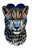 Snow Leopard with freezing look tattoo design idea