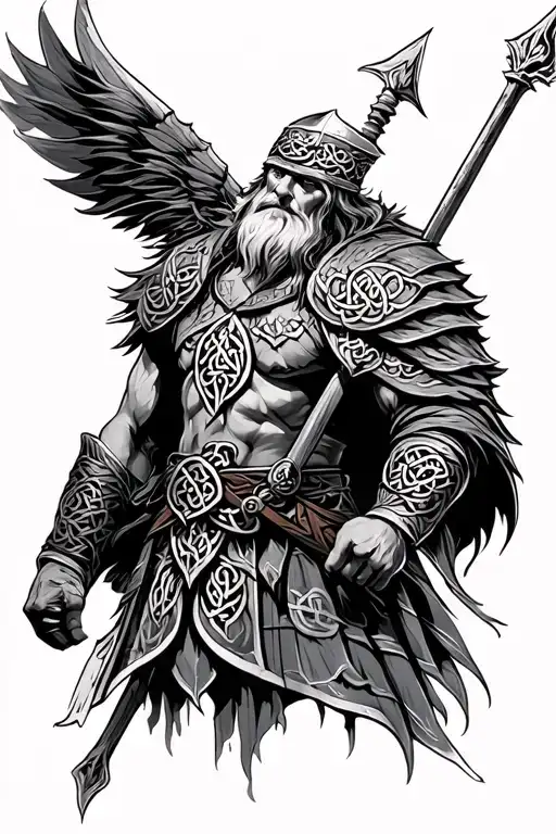 Celtic Scottish warrior tattoo design idea