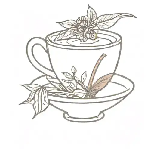 Cinnamon Stick in tea cup tattoo design idea