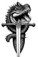 alligator samurai sword tattoo design idea