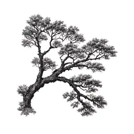 Coast Live Oak tree branch tattoo design idea