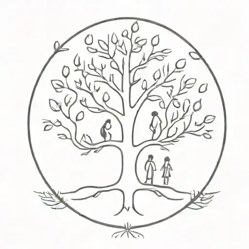 make a family tree diagram with the mother being named sheeba and her 3 kids: shaniqua, alysha and nathanael tattoo design idea