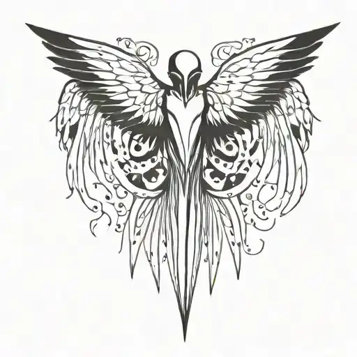 Seraph six wings with eyes in each wing tattoo design idea