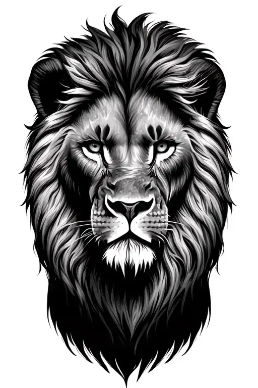 scar lion face tattoo design idea