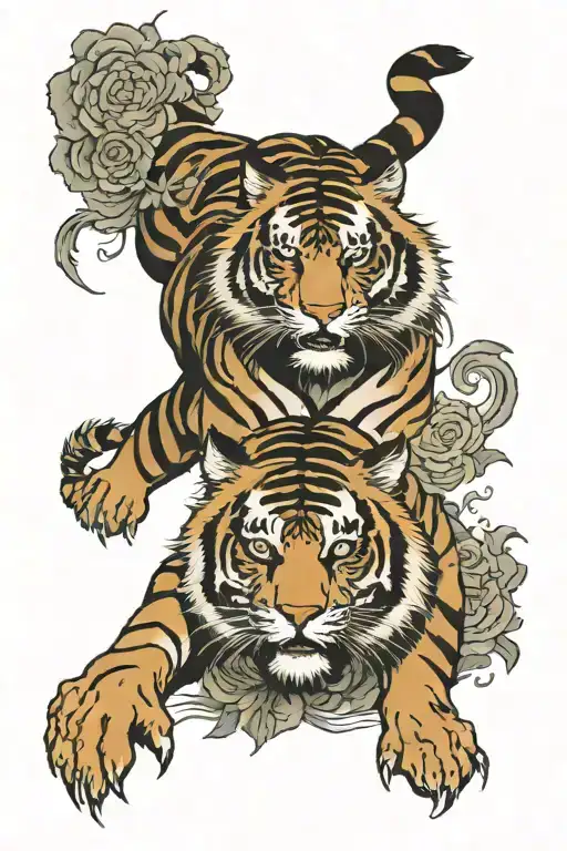 Tiger full body tattoo design idea