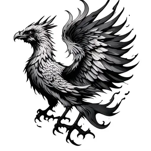 Phoenix Rising From Flames tattoo design idea
