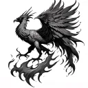 Phoenix Rising From Flames tattoo design idea