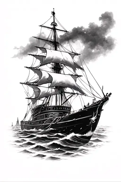 nautical / maritime realism leg sleeve tattoo style tattoo design idea