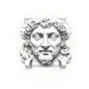 greek statues and architecture  tattoo design idea