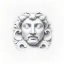 greek statues and architecture  tattoo design idea