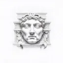 greek statues and architecture  tattoo design idea