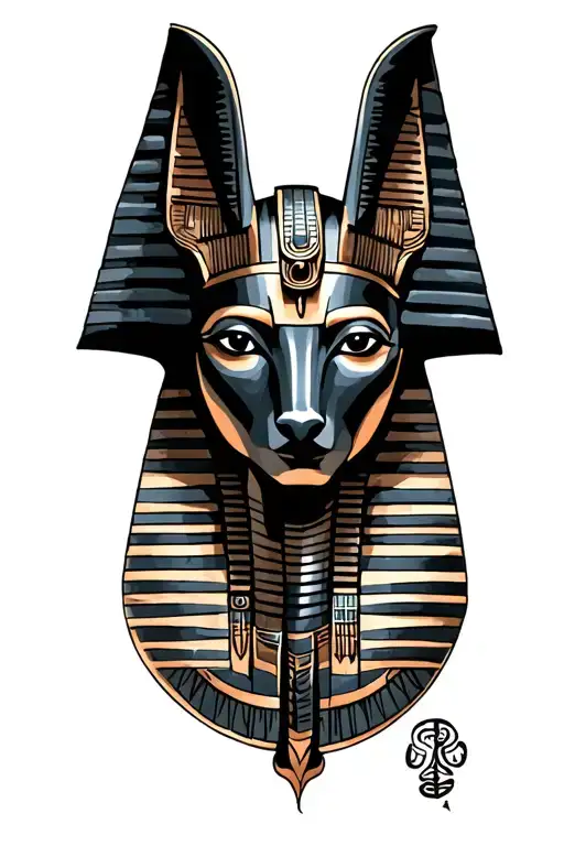 Anubis Egyptian Tattoo design featuring iconic symbols tattoo design idea