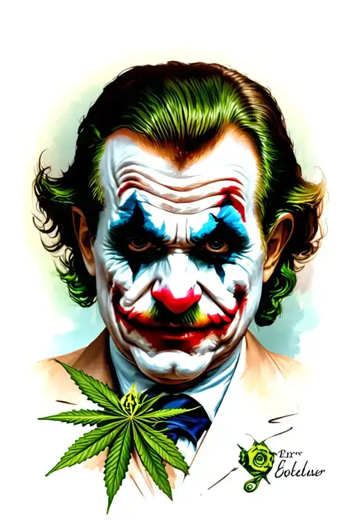 Joker Hitler high on weed tattoo design idea