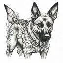 malinois dog tattoo design idea