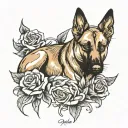 malinois dog tattoo design idea