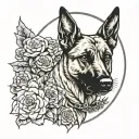 malinois dog tattoo design idea