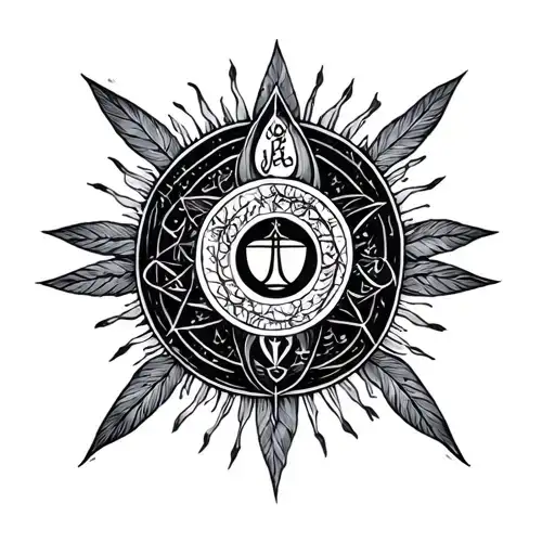 EMANII, Libra, Allah, 7 tattoo design idea