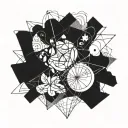 An abstract design symbolizing the interconnectedness of love, sex, and creativity tattoo design idea