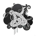An abstract design symbolizing the interconnectedness of love, sex, and creativity tattoo design idea