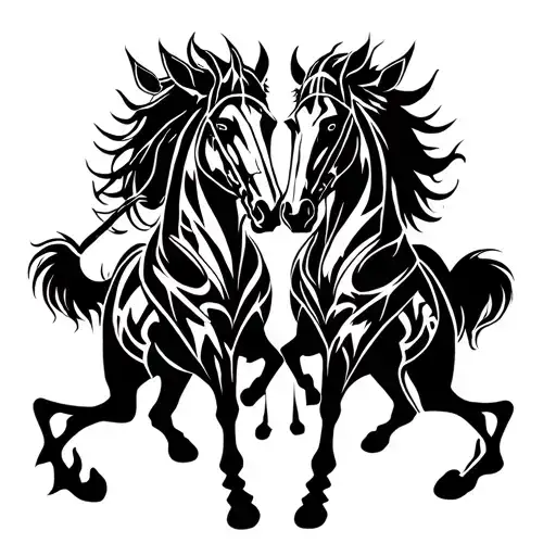 4 horsemen of the apocalypse japanese theme tattoo design idea
