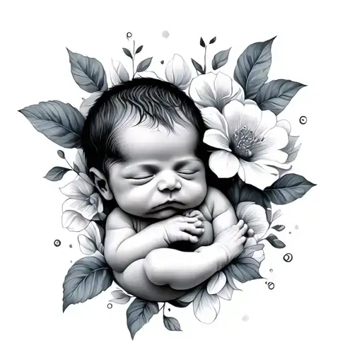 Newborn tattoo design idea