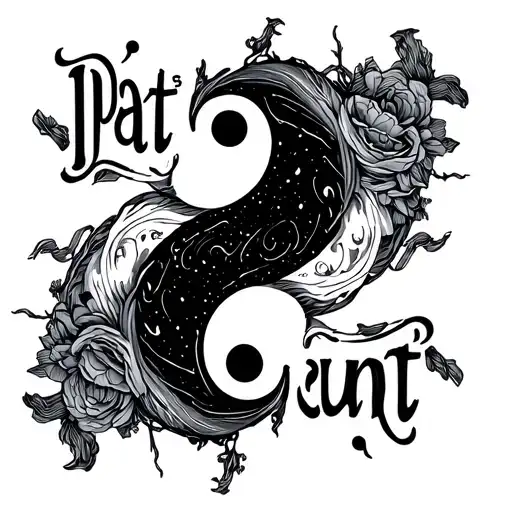 "Pat’s a cunt" Yin Yang simple tattoo design idea
